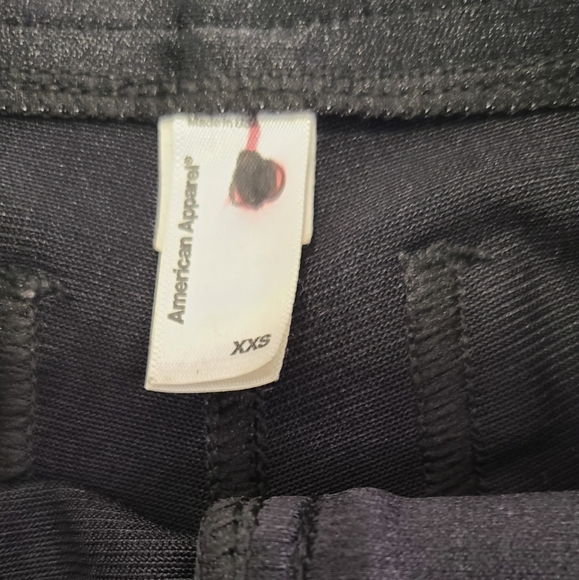 American Apparel Black High Waisted Shiny Disco Women's Shorts size xxs - Picture 7 of 7